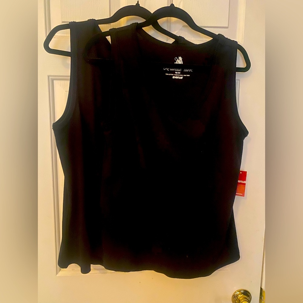 Two Plus Size Avenue Black Tanks 18-20W